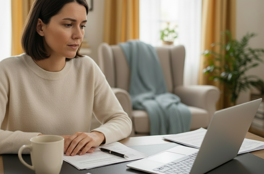 Woman looking quietly overwhelmed representing IFS therapy for anxiety in high-functioning women