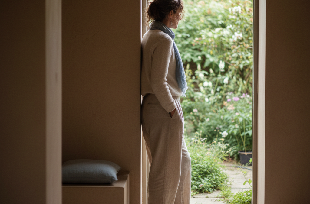 Woman standing in doorway representing what is complex trauma and understanding its effects